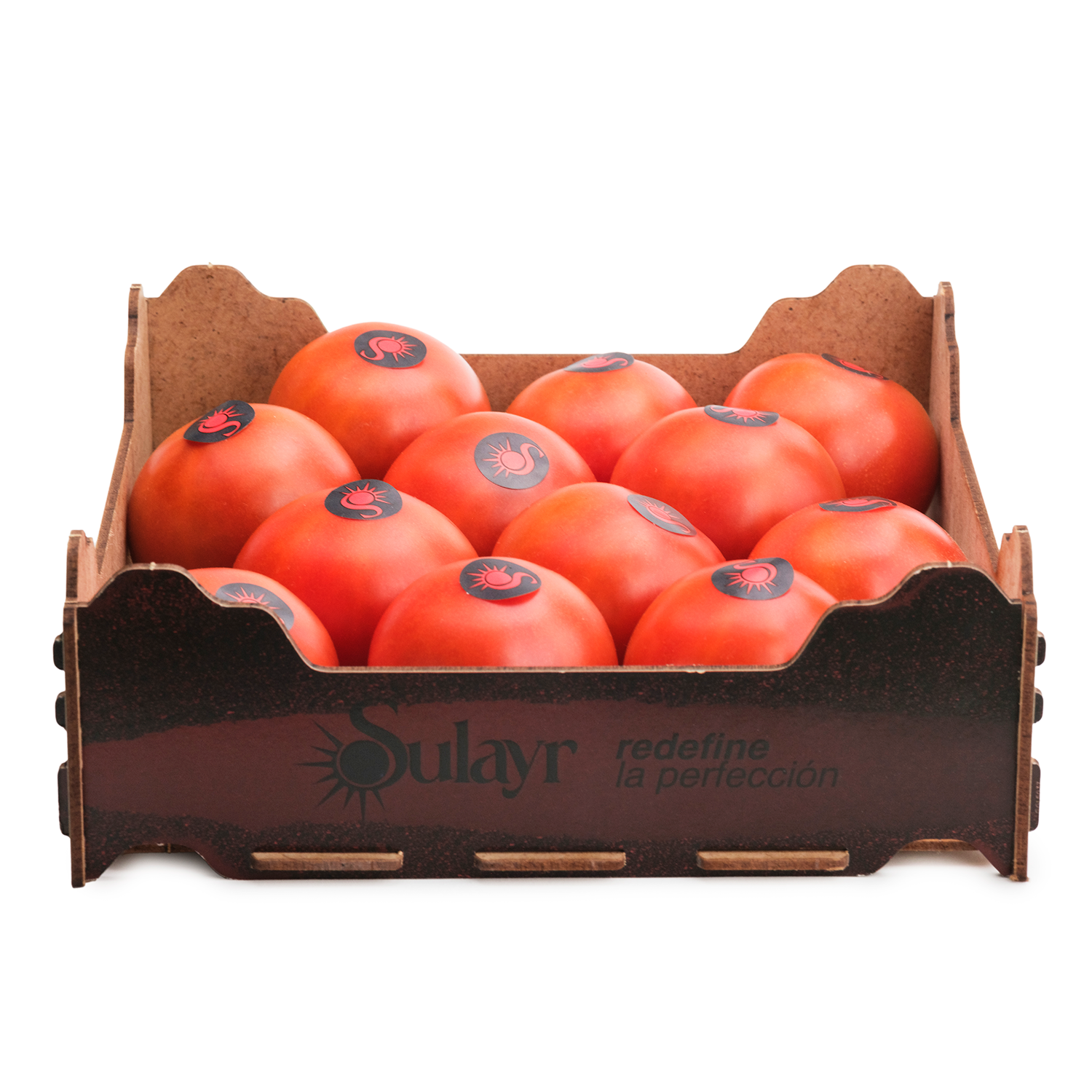 Caja abierta de Tomate Sulayr con las piezas seleccionadas